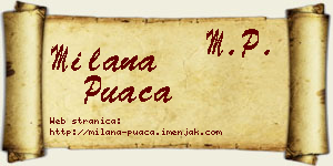 Milana Puača vizit kartica